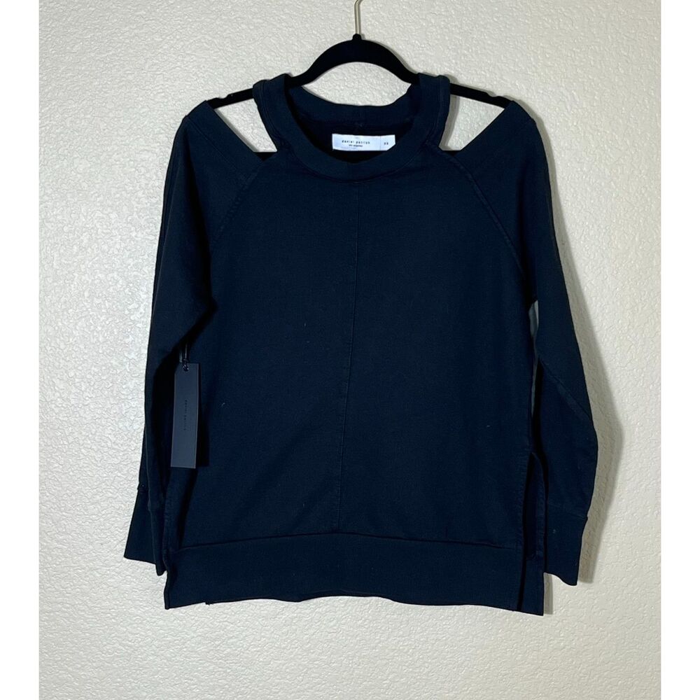 NWT Daniel Patrick Los Angeles Black Cutaway Sweatshirt XS Oversized $138